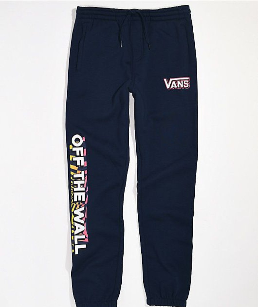 Kids Jeans & Pants * | Vans Kids' Otw Gradient Checkerboard Navy Sweatpants Discount