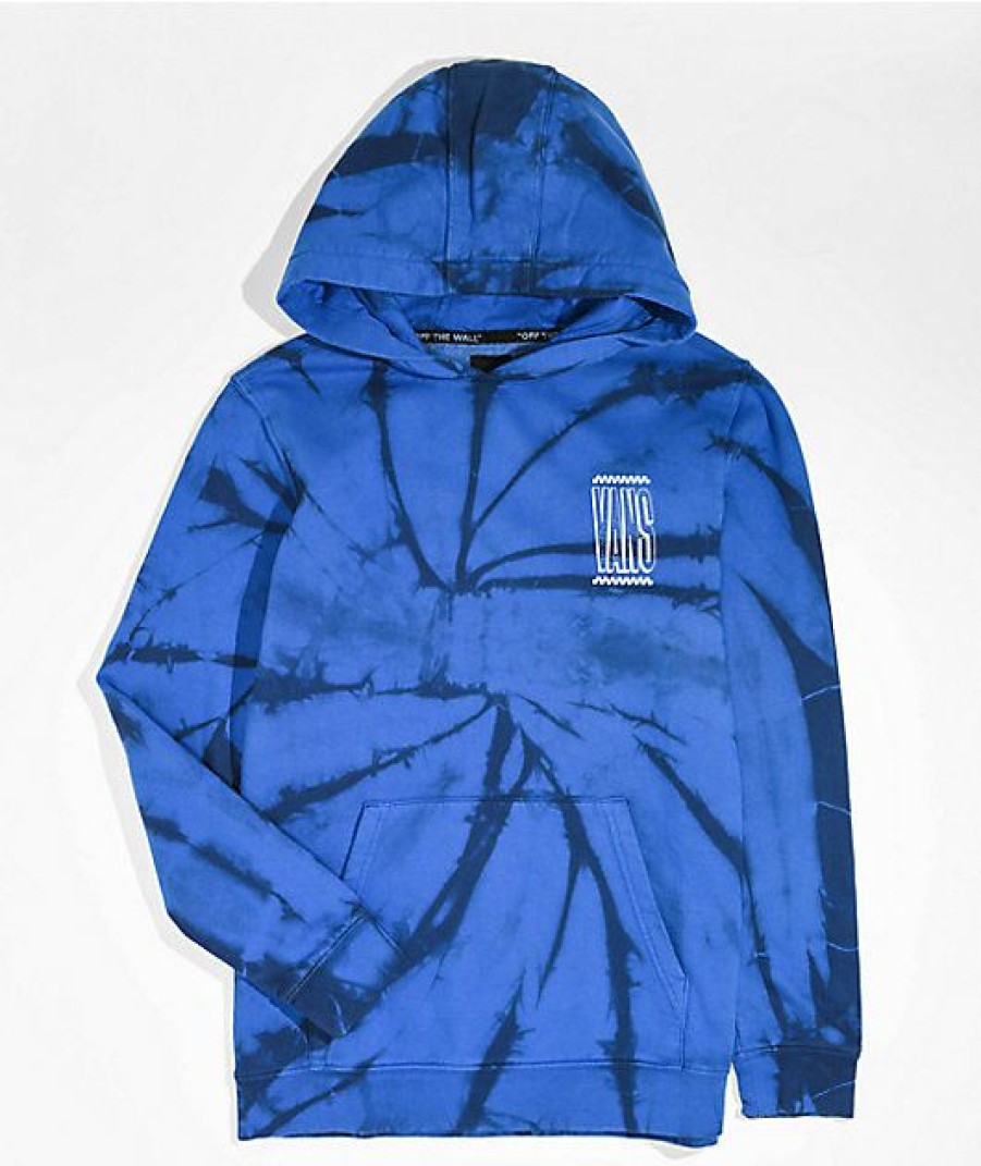 Kids Hoodies & Sweatshirts * | Vans Kids Blue Tie Dye Hoodie New Arrivals