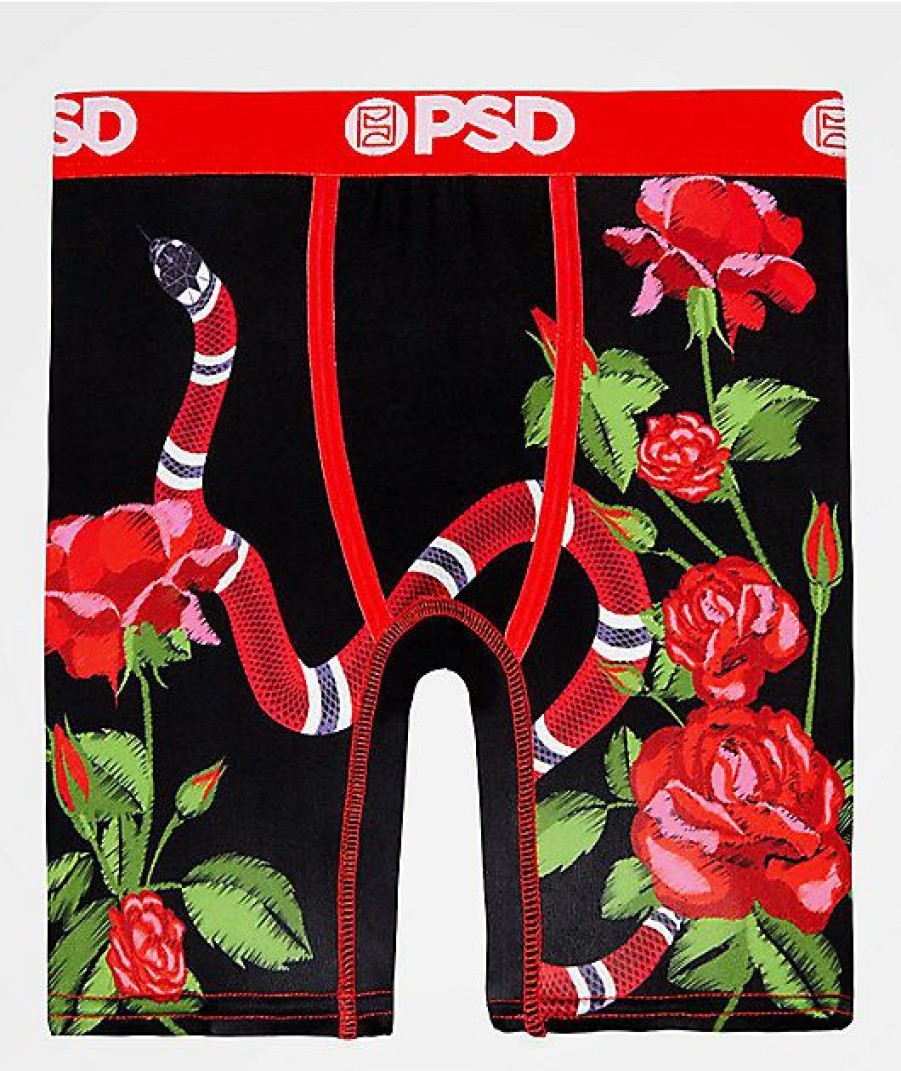 Kids Boxer Briefs * | Psd Boys Snake Rose Boxer Briefs Excellent Quality