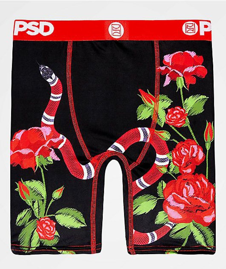 Kids Boxer Briefs * | Psd Boys Snake Rose Boxer Briefs Excellent Quality