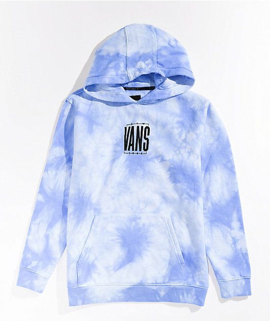 Kids Hoodies & Sweatshirts * | Vans Kids Nautical Blue Tie Dye Hoodie The Varied Pattern