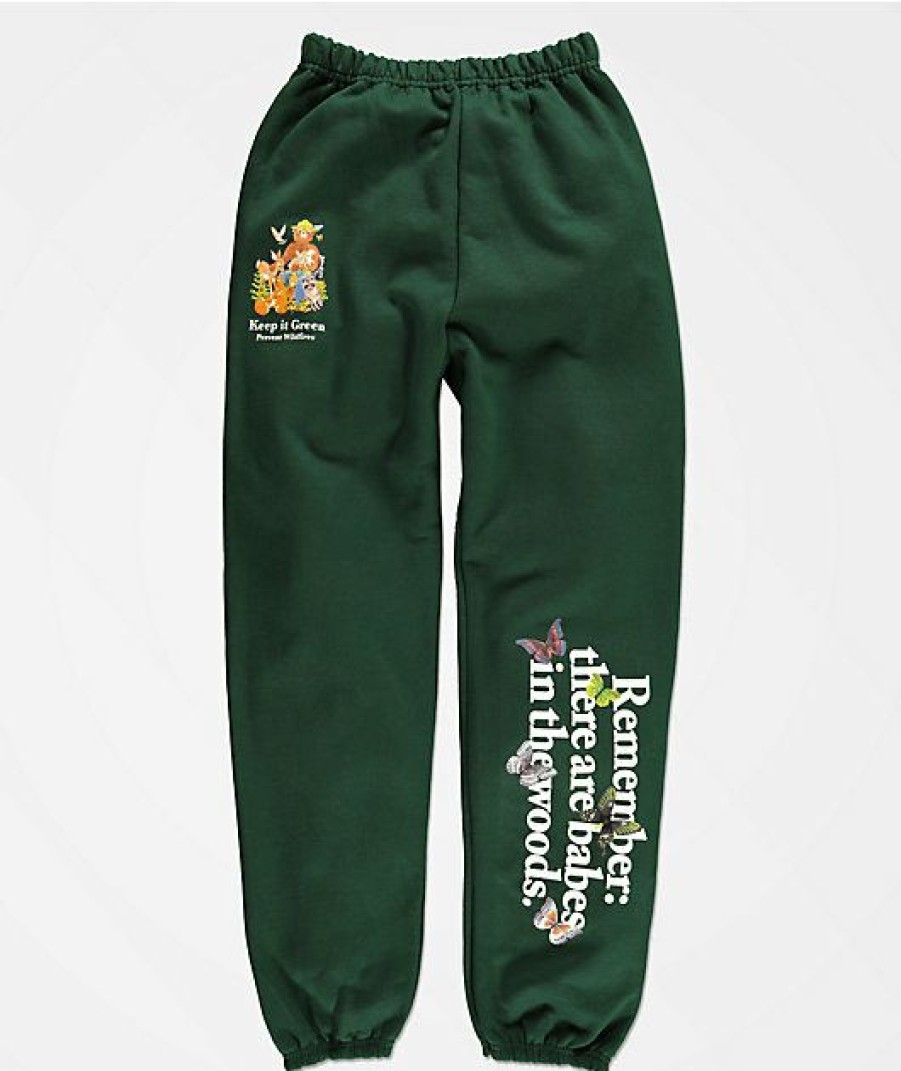 Kids Jeans & Pants * | Shirts Happen Smokey Bear Kids Green Sweatpants New