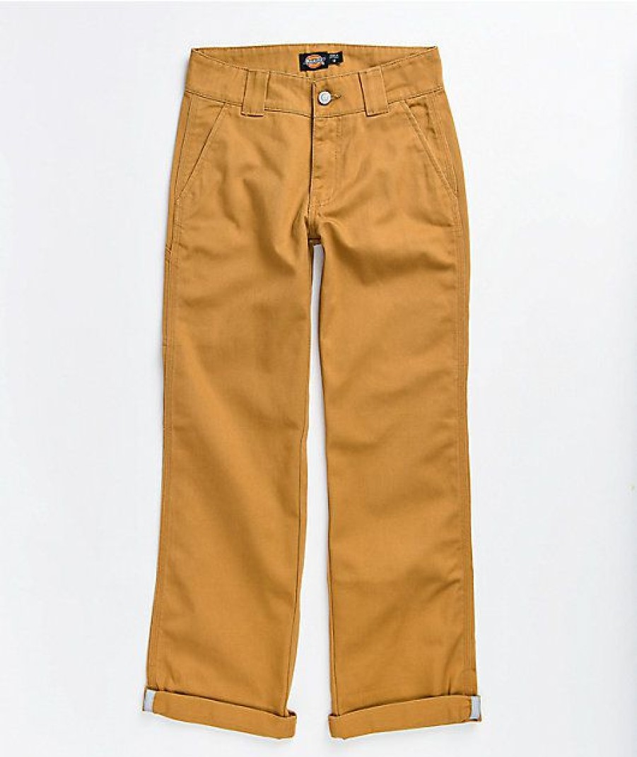 Kids Jeans & Pants * | Dickies Kids' Camel Work Pants Free Delivery