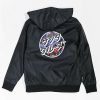 Kids Jackets * | Santa Cruz Kids' Japan Dot Black Hooded Windbreaker Jacket Excellent Quality