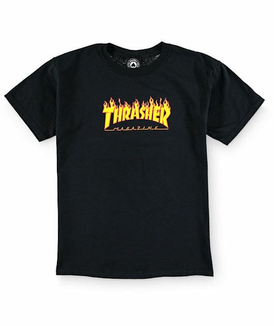 Kids T-Shirts * | Thrasher Kids Flame Logo T-Shirt Exclusive Design