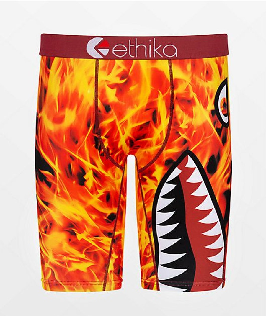 Kids Boxer Briefs * | Ethika Boys Bomber Fire Boxer Briefs Superior Style