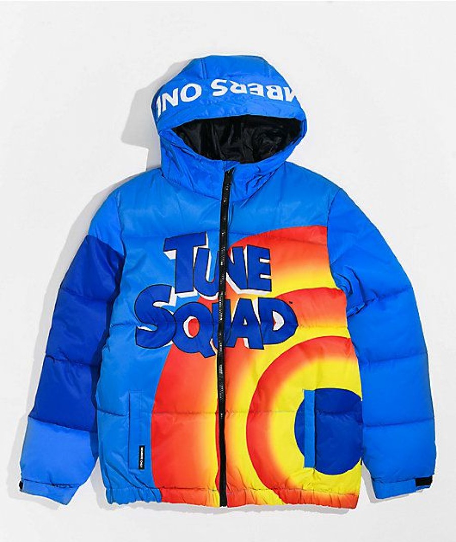 Kids Jackets * | Members Only X Space Jam Kids' Blue Puffer Jacket Cheaper