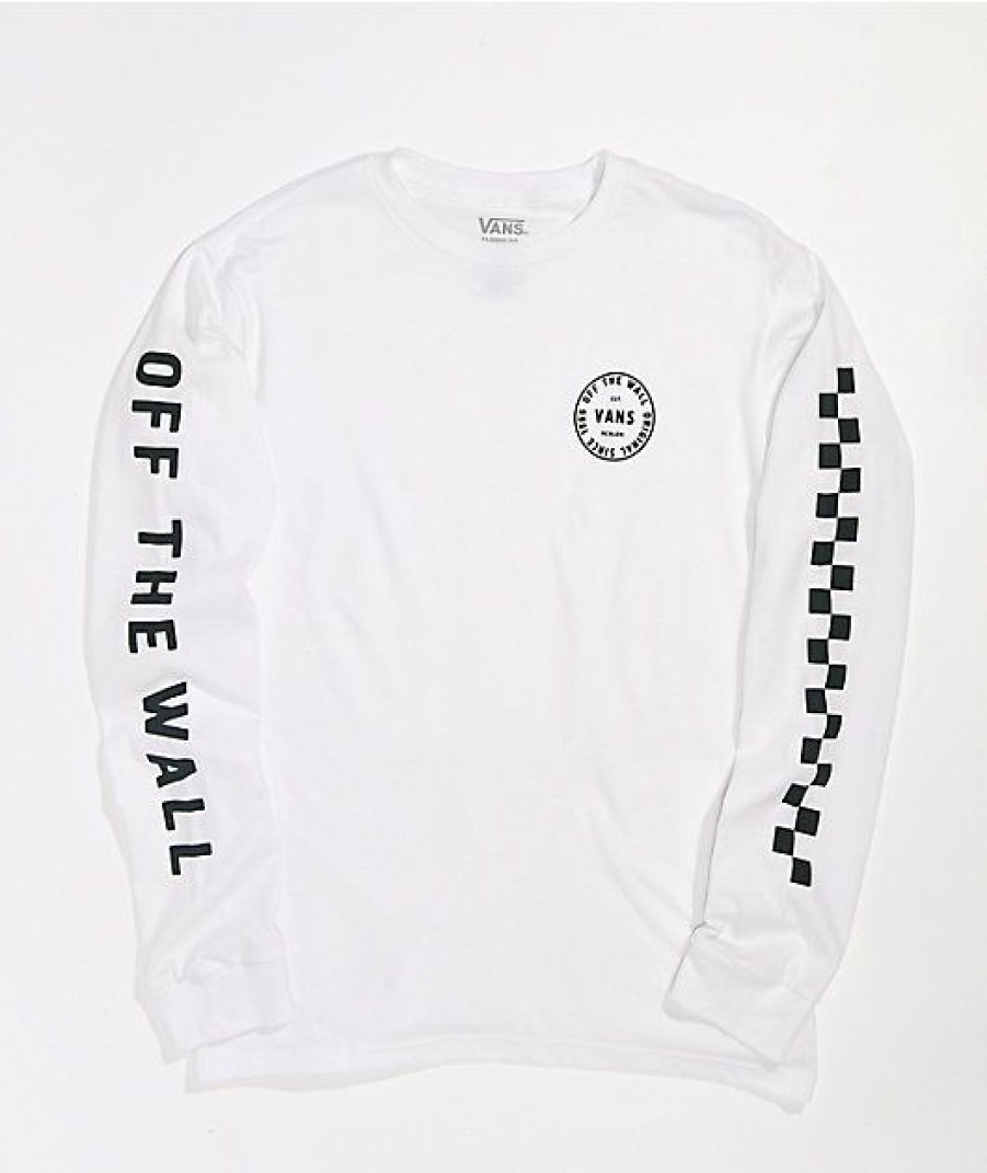 Kids T-Shirts * | Vans Kids' Off The Wall White Long Sleeve T-Shirt Latest Fashion