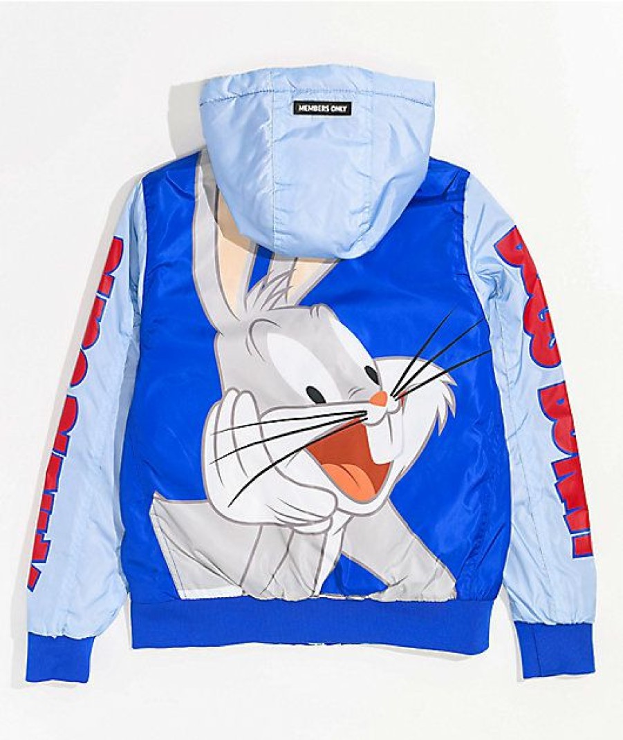 Kids Jackets * | Members Only X Space Jam Kids' Bugs Bunny Blue Jacket Cheap