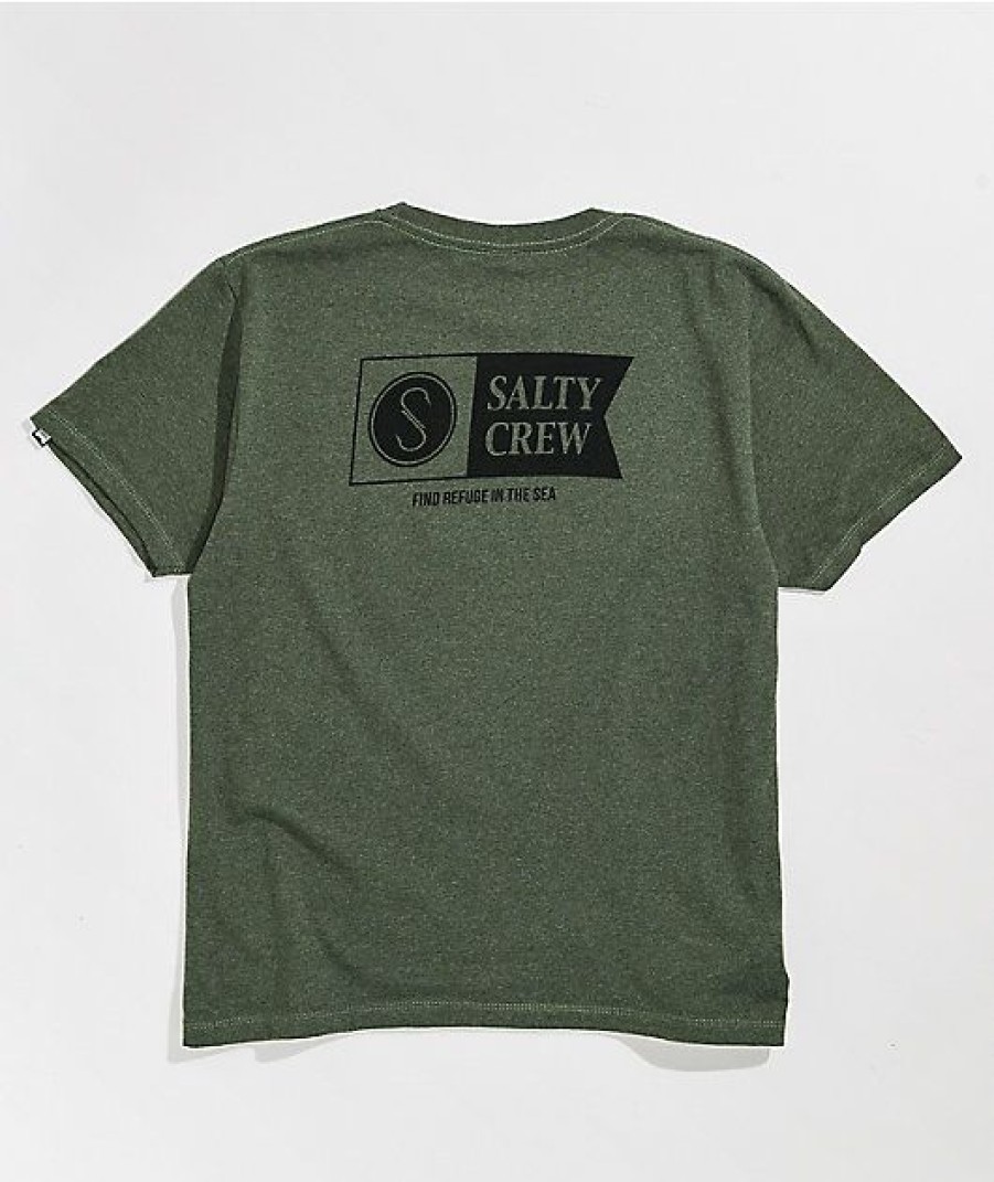 Kids T-Shirts * | Salty Crew Kids' Alpha Green T-Shirt Outlet