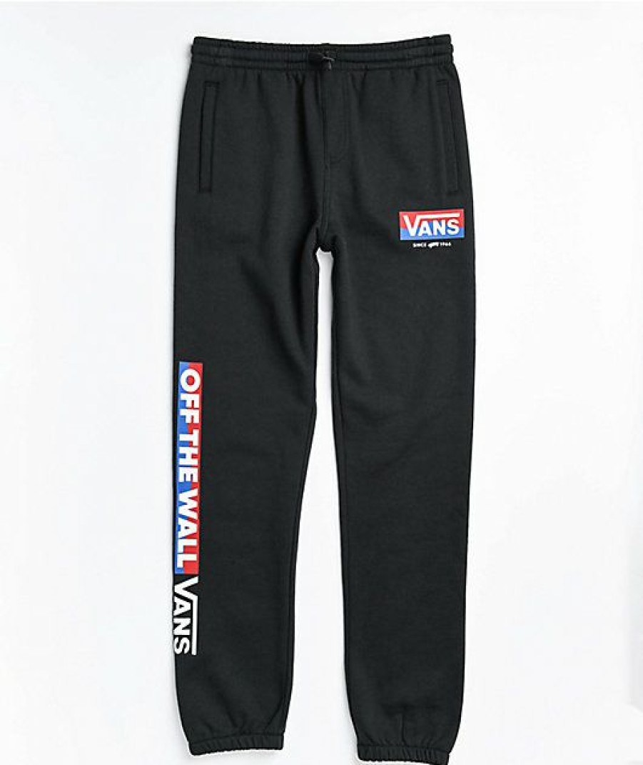 Kids Jeans & Pants * | Vans Kids Easy Logo Black Jogger Sweatpants Cheaper