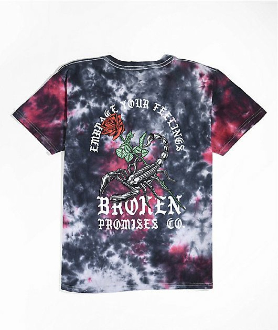 Kids T-Shirts * | Broken Promises Kids Antidote Black, Red & White Tie Dye T-Shirt Online Sales