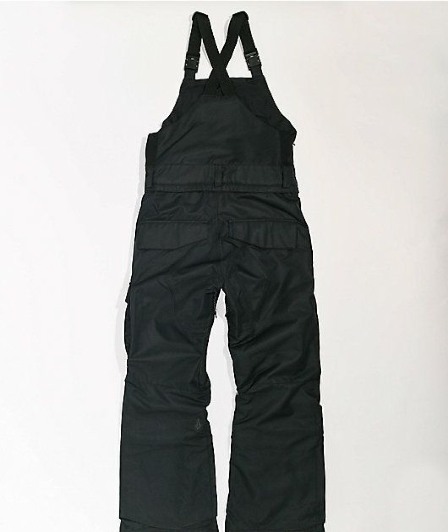 Kids Jeans & Pants * | Volcom Barkley Black 10K Snowboard Bib Pants Excellent Quality