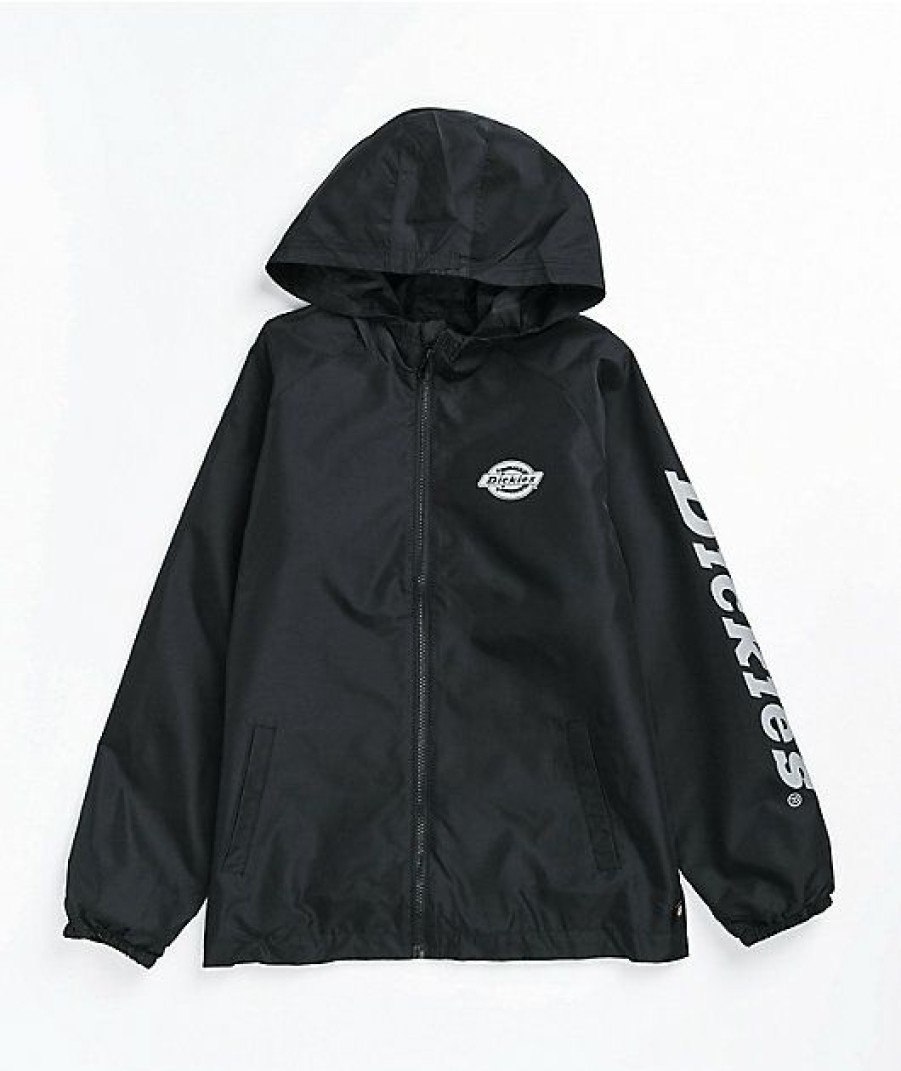 Kids Jackets * | Dickies Kids' Black Windbreaker Jacket Sale Online