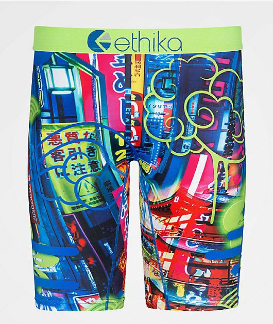 Kids Boxer Briefs * | Ethika Kids Tokyo Night Boxer Briefs Online Discount