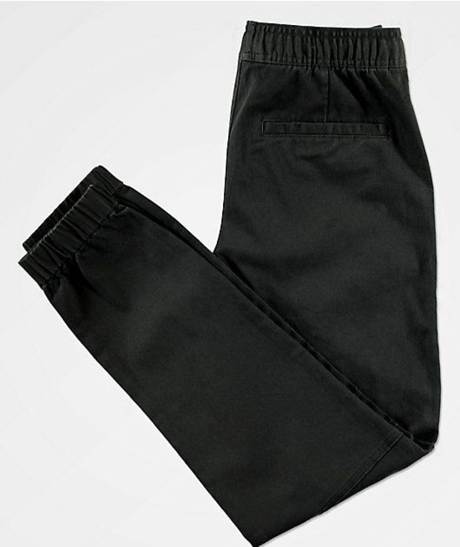 Kids Jeans & Pants * | Empyre Kids Creager Elastic Waist Black Jogger Pants New Collections