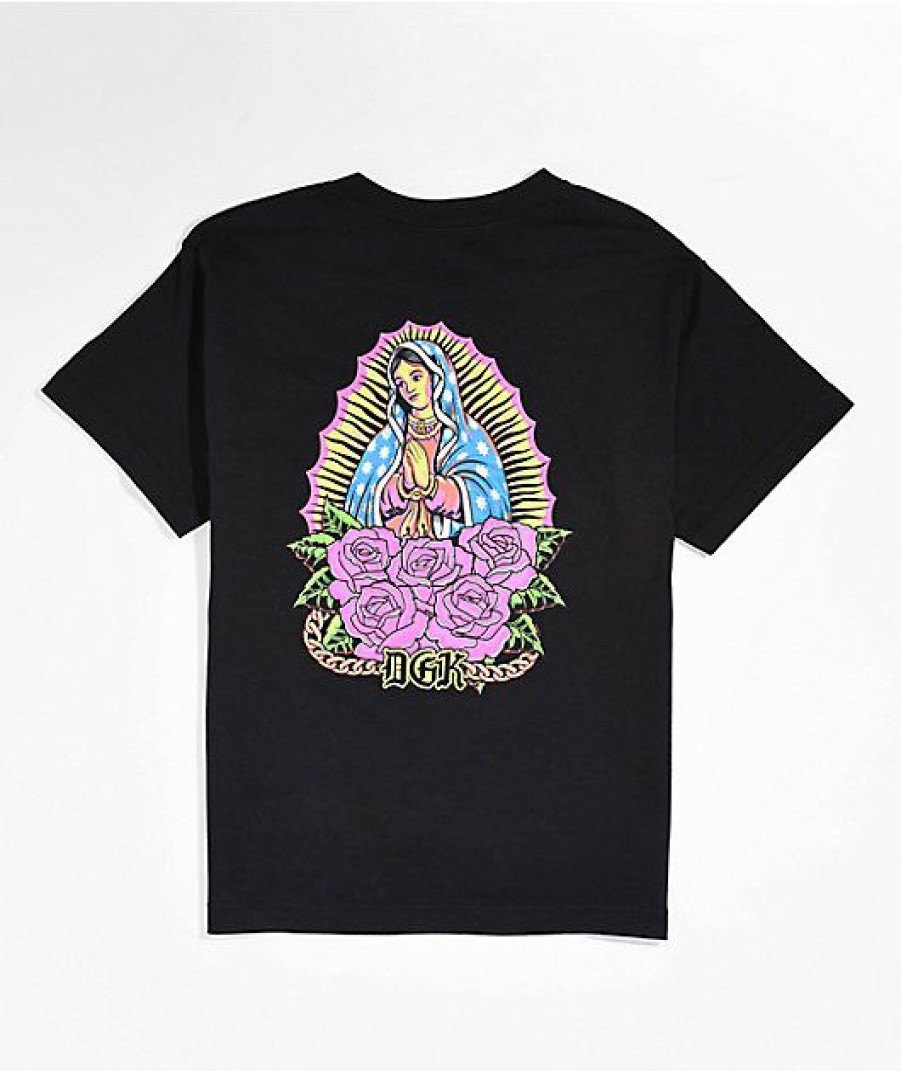 Kids T-Shirts * | Dgk Day Glo Black T-Shirt Fire Sale