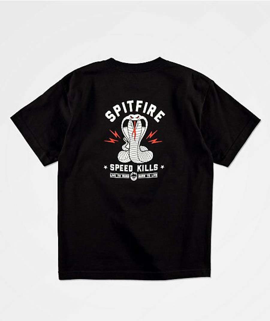 Kids T-Shirts * | Spitfire Kids Speed Kills Black T-Shirt At Discount Prices