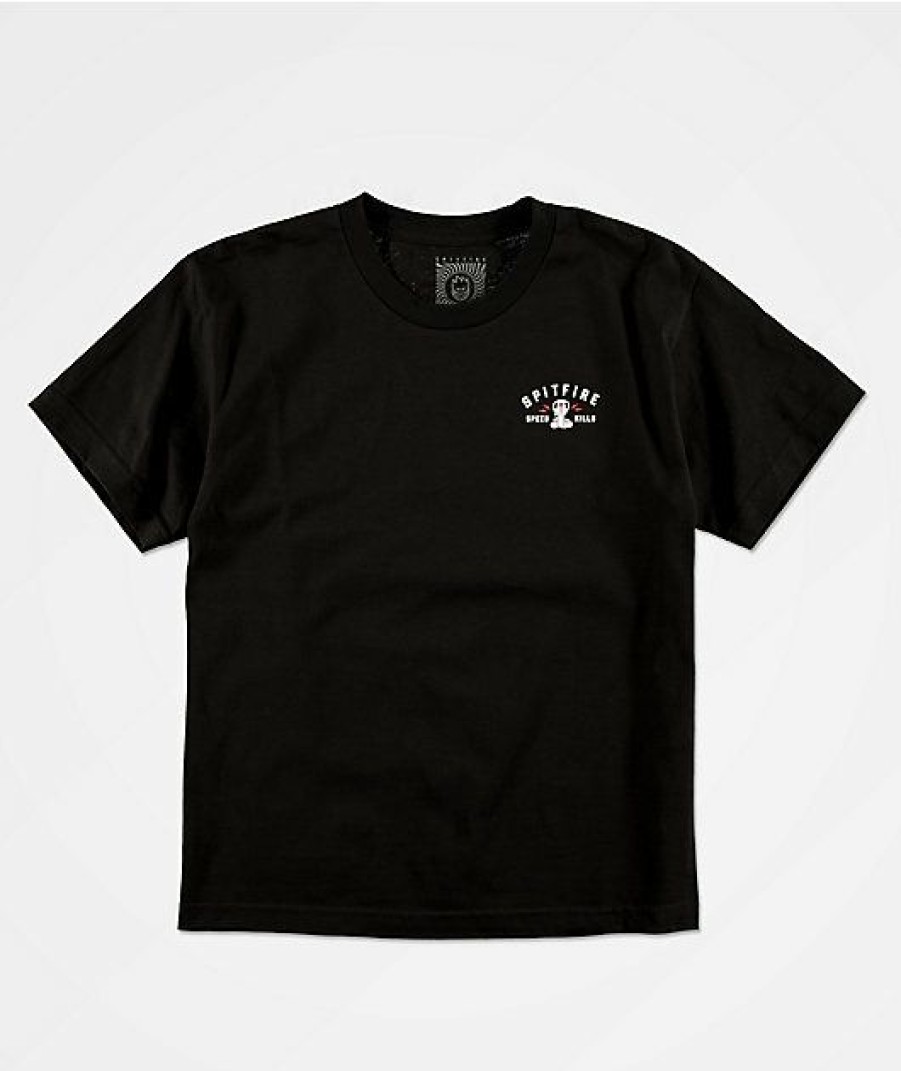 Kids T-Shirts * | Spitfire Kids Speed Kills Black T-Shirt At Discount Prices